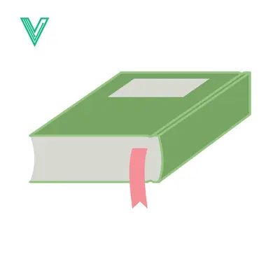 Green Book with Pink Bookmark Illustration