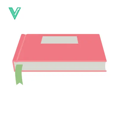 Closed Pink Book with Green Bookmark and Label