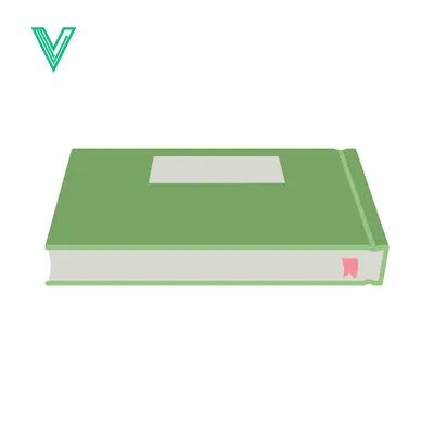 Closed Green Book with White Label and Pink Bookmark