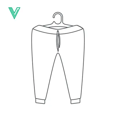 Line Drawing of a Pair of Pants Hanging on a Hanger
