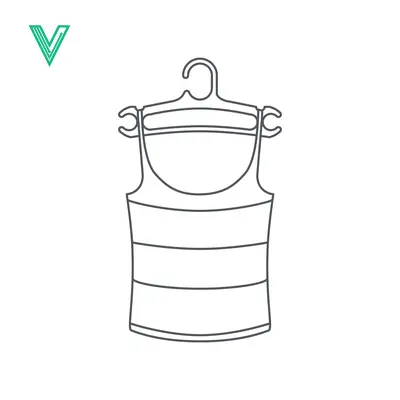 Aset desain premium: Simple Line Art Illustration of a Striped Tank Top on a Hanger