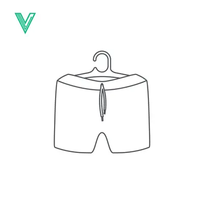 Aset desain premium: Simple Line Drawing of Shorts on a Hanger