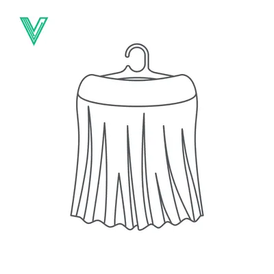 Aset desain premium: Simple Line Drawing of a Skirt on a Hanger