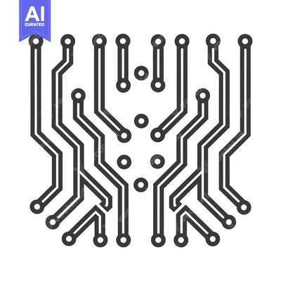 Abstract Circuit Board with Interconnected Paths