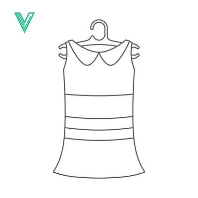 Simple Line Drawing of a Sleeveless Dress on a Hanger