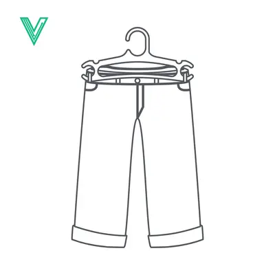Minimalist Line Art of Denim Jeans on a Hanger