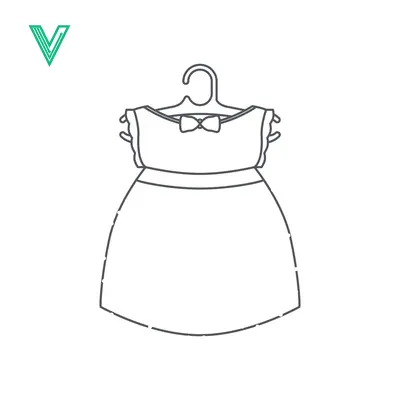 Simple Line Drawing of a Baby Dress on a Hanger