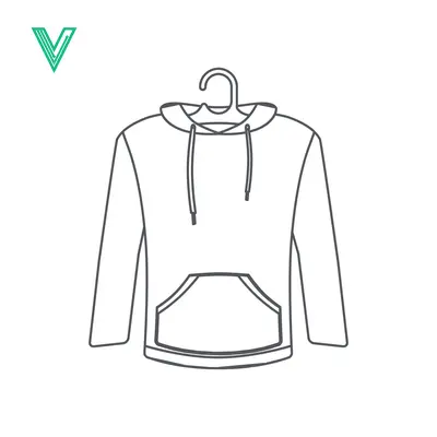 Minimalist Line Art Hoodie Illustration on Hanger