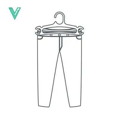 Minimalist Line Art of Jeans Hanging on a Clothes Hanger