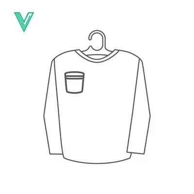 Aset desain premium: Simple Line Drawing of a Long-Sleeved Shirt with Pocket on Hanger