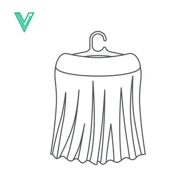 Premium design asset: Simple Line Drawing of a Skirt on a Hanger