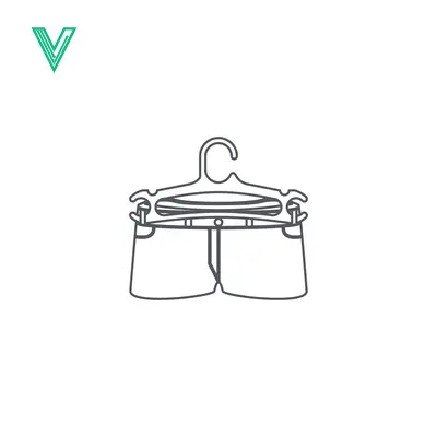 Minimalist Line Art of Denim Shorts on a Hanger