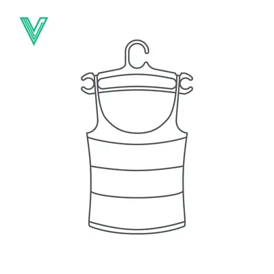 Simple Line Drawing of a Striped Tank Top on a Hanger