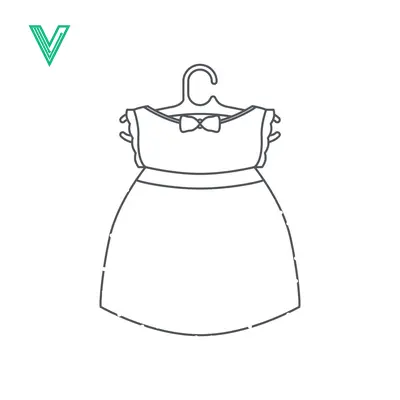 Simple Line Drawing of a Baby Dress on a Hanger