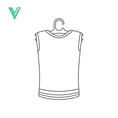 Sleeveless T-Shirt Mockup on Hanger Line Art