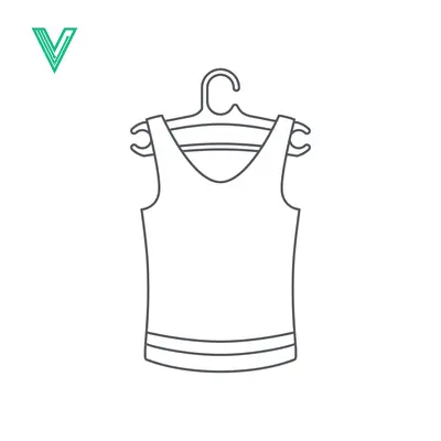 Aset desain premium: Simple Line Art Illustration of a Tank Top on a Hanger