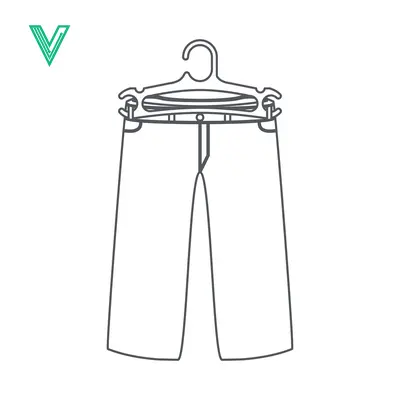 Line Art Illustration of Denim Jeans on a Hanger