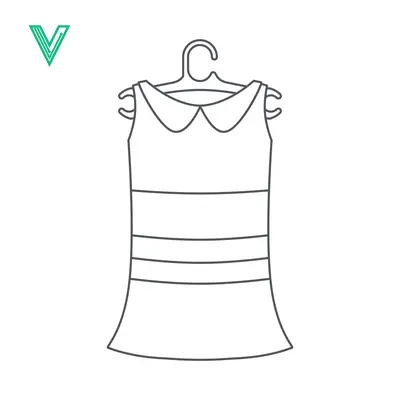 Simple Line Drawing of a Sleeveless Dress on a Hanger