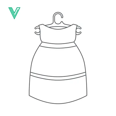 Simple Line Art Illustration of a Dress on a Hanger