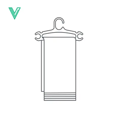 Minimalist Line Art of a Towel Hanging on a Hanger