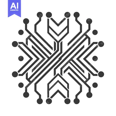 Abstract Circular Circuit Board with Connected Nodes