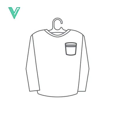Minimalist Line Art of a Long-Sleeve T-Shirt with Pocket on a Hanger