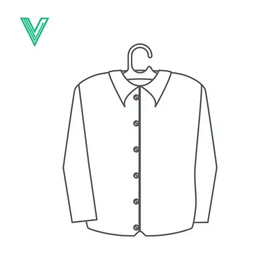 Simple Line Drawing of a Button-Up Shirt on a Hanger