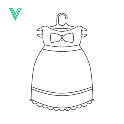 Simple Line Drawing of a Baby Dress on a Hanger