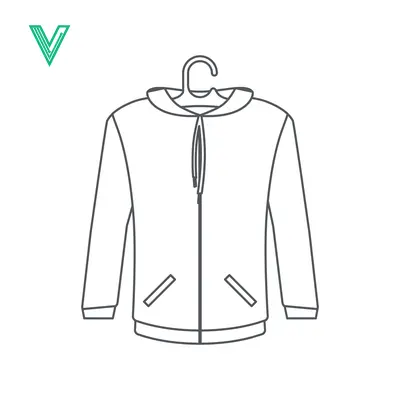 Aset premium populer: Line Art Illustration of a Zip-Up Hoodie on a Hanger
