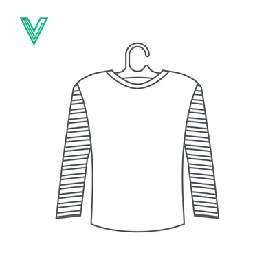 Simple Line Drawing of a Long-Sleeved Shirt on a Hanger