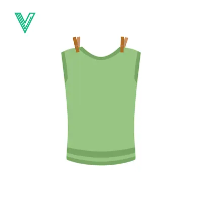 Green T-shirt Drying on a Clothesline with Wooden Clothespins