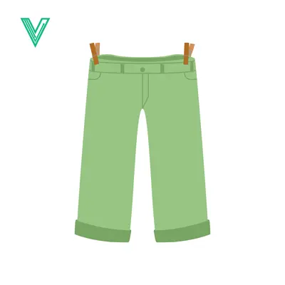 Green Cropped Pants Hanging on Clothesline