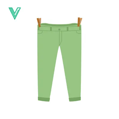Green Pants Hanging on Clothesline Illustration