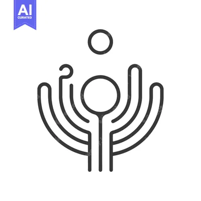 Aset premium populer: Abstract circular design with a human-like figure