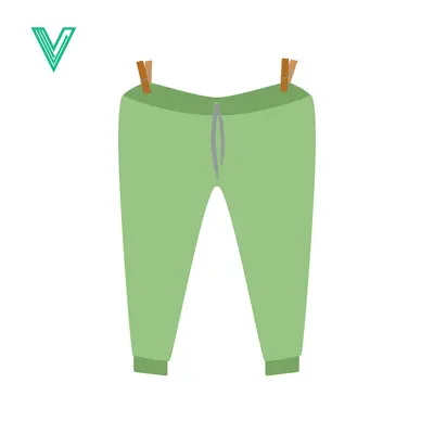 Green Sweatpants Hanging on Clothesline