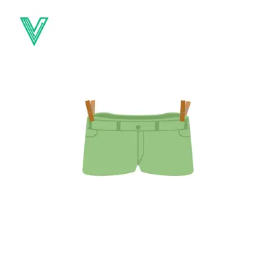Light Green Denim Shorts Hanging on Clothesline