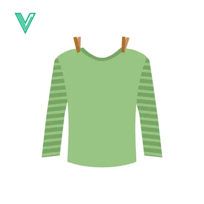 Green Long Sleeve Shirt Hanging on Clothesline with Clothespins