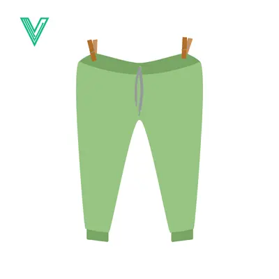 Green Pants Hanging on Clothesline Illustration
