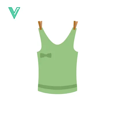 Simple Green Tank Top with Bow Detail Hanging on Clothesline