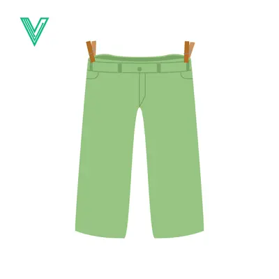 Green Pants Hanging on Clothesline