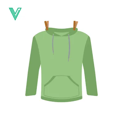 Green Hoodie Drying on a Clothesline