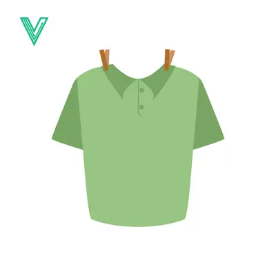Aset premium populer: Green Polo Shirt Drying on Clothesline with Clothespins