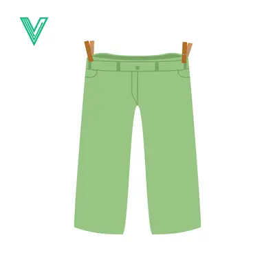 Light Green Pants Hanging on Clothesline