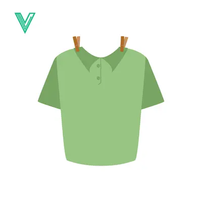 Green Polo Shirt Drying on Clothesline