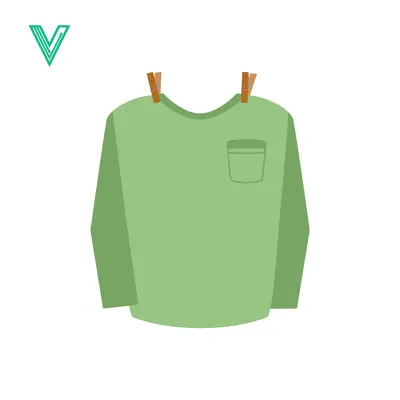Green Long Sleeve Shirt Hanging on Clothesline with Clothespins