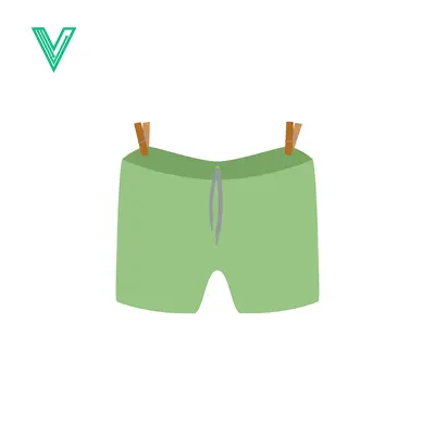 Green Shorts Hanging on Clothesline Illustration