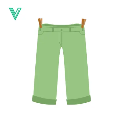 Green Cropped Pants Hanging on Clothesline