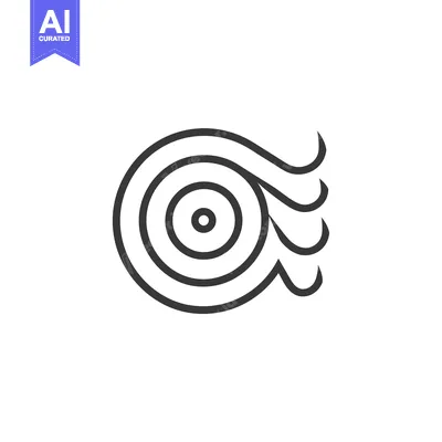 Aset desain premium: Abstract Circular Design with Concentric Circles and Curved Lines