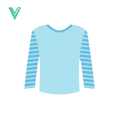 Aset premium populer: Light Blue Long Sleeve T-Shirt with Striped Sleeves