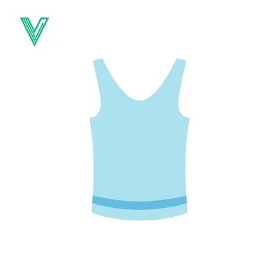 Light Blue Tank Top with Horizontal Stripe Detail